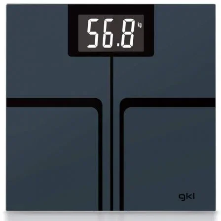 GKL FITMAX BLACK Báscula de Baño Digital con Pantalla LCD y Vidrio Templado, Negra GKL FITMAX BLACK Báscula de Baño Digital con Pantalla LCD y Vidrio Templado, Negra